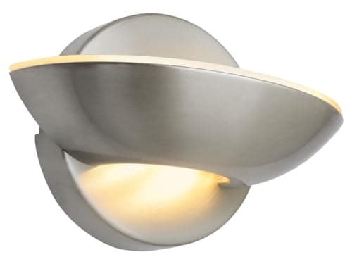 Image of Long Life Lamp Company Mini LED Wall Light Brushed Chrome Opal Diffuser 9w Upwards Wall Light Sconce Warm White (H3050-F 3000k)