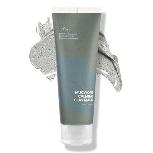 Image of IsNtree Mugwort Calming Clay Mask 100ml, 3.38 fl.oz | Sebum control | Pore tightening | Exfoliates rough skin | Blackheads care