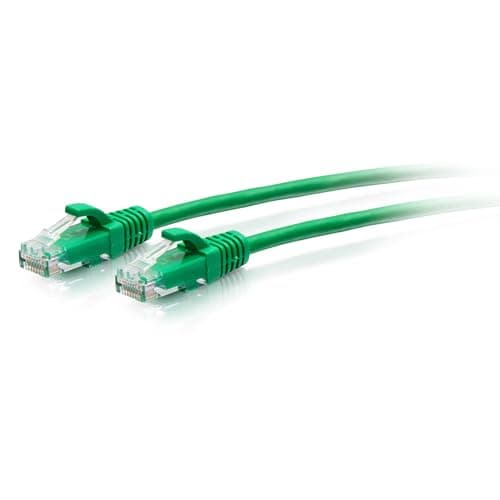 Image of C2G 0.3M (1Foot) CAT6A Extra Flexible Slim Ethernet Cable, Ideal for use with Router, Modem, Internet,Wifi boxes, Xbox, PS5, Smart TV, SKY Q, IP Camera. Delivering Ultra Fast Internet Speeds. GREEN