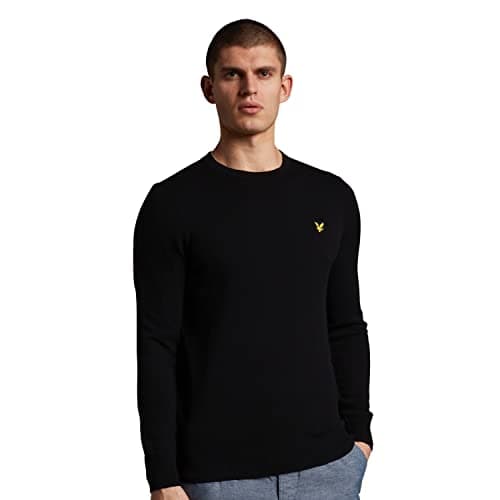 Image of Lyle and Scott Men Crew Knit Sweater Jet Black Z865 X Small