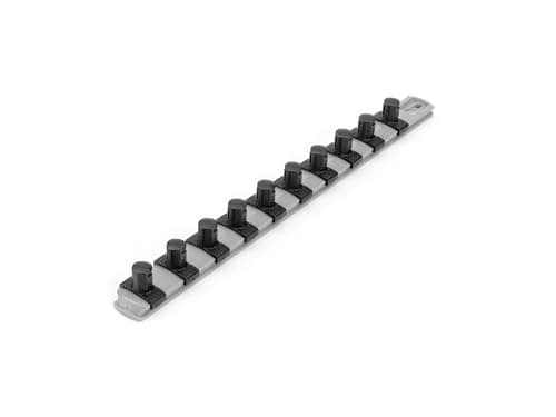 Image of TEKTON 1/2 Inch Drive x 13 Inch Socket Rail, 10 Clips (Gray) | OSR22310 | Made in USA