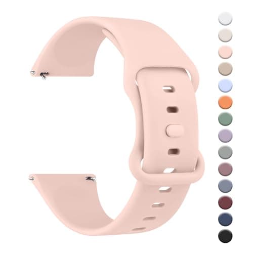 Image of AK 4 Pack Smart Watch Straps 20mm for Women Men, Replacement Straps Band for Smart Watch with new Buckle,soft silicone quick release,smart watch wristband (Z-Rose, 22mm)