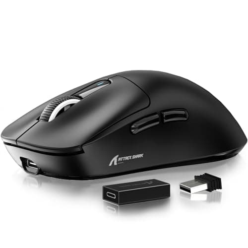 Image of ATTACK SHARK X3 Pro 4K/8K Hz Mouse, 59g SUPERLIGHT, PixArt PAW3395 Gaming Sensor, BT/2.4G Wireless/Wired Gaming Mouse, 6 Adjustable DPI up to 26000, 200 Hrs Battery, for Win11/Xbox/PS/Mac (Black)