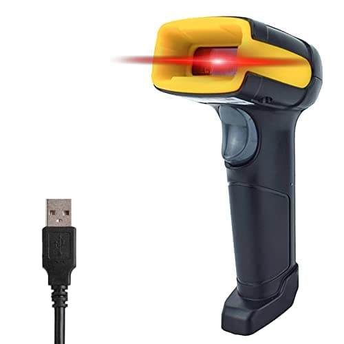 Image of LENVII Handheld 2D Barcode Scanner USB Barcode Reader Support 1D 2D QR code Scanning Induction Recognition Speed Fast Suitable Shop Warehouse Storage logistics（Yellow）