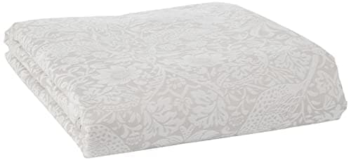 Image of Morris & Co Pure Strawberry Thief Duvet Cover, Cotton, Pebble, 220 x 230 x 0.1 cm