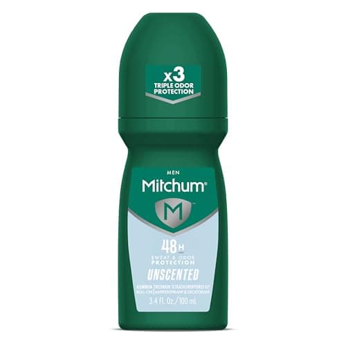 Image of Mitchum Roll-On Antiperspirant and Deodorant for Men, Unscented, 3.4 Fluid Ounce