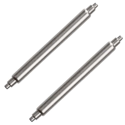 Image of Buckle & Stitch 2.5mm Diameter 'Fat Boy' Spring Bars | Pack of 2 | Extra Large 1.1mm Tip | Compatible with Seiko SKX007 and SKX009 Watches | Stainless Steel Replacement Watch Pins (22mm)