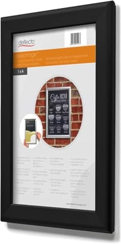 Image of Deflecto A3 Snap Frame - Elegant Black Aluminium Clip Frame for Wall Display - Certificate and Poster Holder with Convenient Front Opening Clips - Stylish Photo Hanger for Home and Office