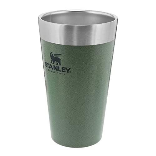 Image of STANLEY 1913 Adventure Stacking Beer Pint 0.47L - Travel Mug Keeps Drinks Cold for 4 Hours - Stainless Steel Thermal Cup - Stacks Infinitely - Double Wall Vacuum Insulation - Dishwasher Safe - Green