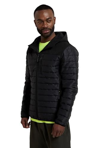 Image of Mountain Warehouse Turbine Mens Padded Softshell - Warm & Lightweight Parka Jacket with Stretch Panels - Spring Summer, Camping & Outdoors Black 2XL