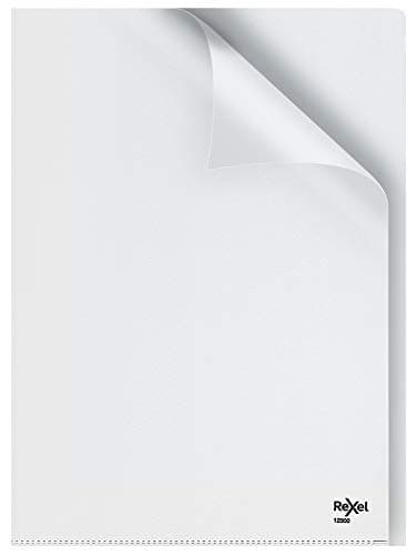 Image of Rexel Nyrex 80 Heavy Duty A4 Conference File, Clear Embossed, Heavy Duty 170mic, Cut Back, L-Folder, Pack of 25, 12300