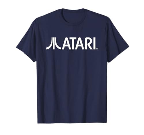 Image of Atari Vintage Games White Logo Classic Gaming Fun Style T-Shirt