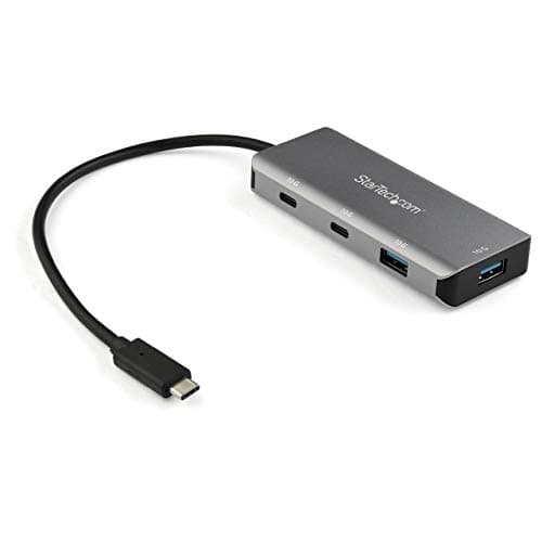 Image of StarTech.com 4 Port USB C Hub w/ 2x USB A & 2x USB C - SuperSpeed 10Gbps USB Type-C 3.1/3.2 Gen 2 Hub - USB Bus Powered - Portable USB-C to USB Adapter Hub - Aluminum - 9.8" (25cm) Cable (HB31C2A2CB)