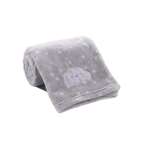 Image of CREVENT Small Fluffy Warm Baby Throw Blanket for Boy and girl Infant Toddler Crib Cot Stroller (75cmX100cm Grey Cloud)