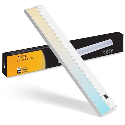 Image of Ansen 24inch 18w 1237lm Hardwired Under Cabinet Lights, 5CCT 2700K-5000K, CRI 92+, R9 90+, UGR Lower Than 16, LED Dimmable Under Counter Lighting for Kitchen