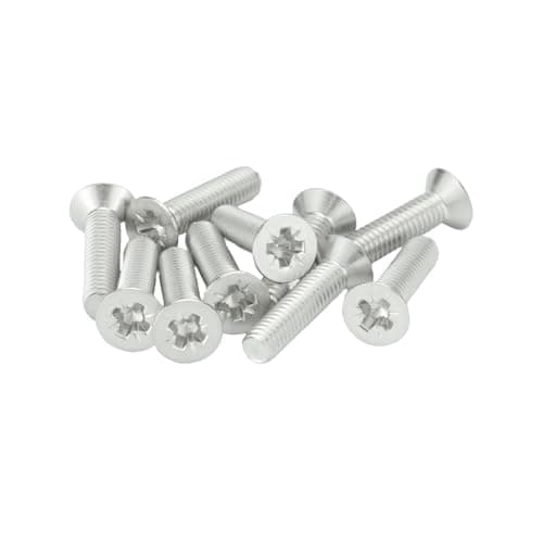 Image of M4 (4mm x 25mm Inc Head) Pozi Countersunk Machine Screws - A2 Grade Stainless Steel (Pack of 20)