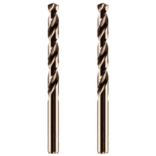 Image of Pack Of 2 x 6.8mm (17/64") HSS Gold Cobalt Jobber Drill Bits For Drilling Stainless Steel And Hard Steels/Metals
