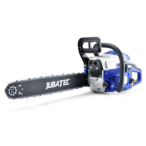 Image of JUBATEC 58cc Petrol Chainsaw 2-Stroke Engine 20 Inch Bar Gas Powered Chain Saw for Wood Cutting Tree Trimming Farm Garden Use