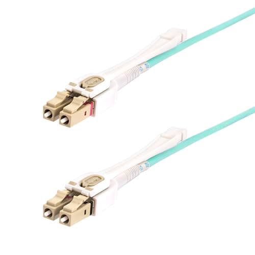 Image of StarTech.com 4m (13ft) LC to LC (UPC) OM4 Multimode Fiber Optic Cable w/Push-Pull Tabs, 50/125µm, 100G Networks, Bend Insensitive, Low Insertion Loss, LSZH Fiber Patch Cord (450FBLCLC4PP)