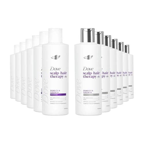 Image of Dove Scalp + Hair Therapy Density and Growth Shampoo and Conditioner Set 250ml, 6 Pack - Duo Pack with Biotin and Zinc for Thicker, Sulphate Free Hair Strengthening Treatment for Thinning