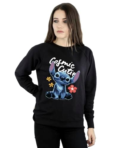 Image of Disney Women's Lilo & Stitch Cosmic Cute Sweatshirt Black XXXXX-Large