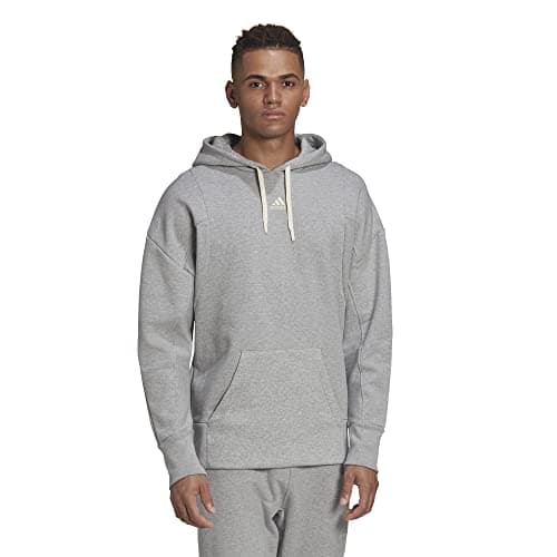 Image of adidas Men's Studio Lounge Fleece Hoodie, Medium Grey Heather, XS