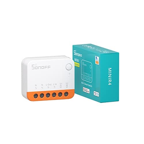 Image of SONOFF Wi-Fi Smart Switch 10A 2400W, Smart Relay Switch Works With Alexa/Google Home Assistant, Remote Control & Scheduled, Neutral and Live Wires Required, MINIR4