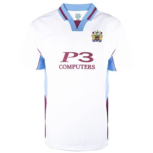 Image of Score Draw Burnley 2000 Away Retro Football Shirt White Large Polyester
