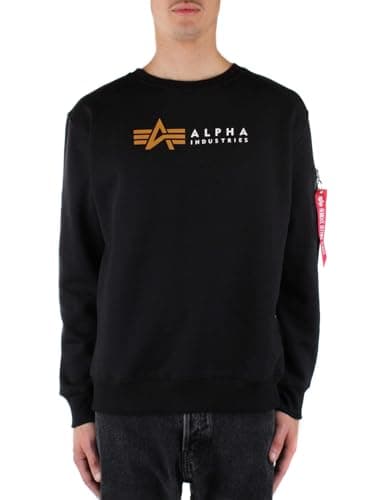 Image of Alpha Industries Alpha Label Sweatshirt for Men Black