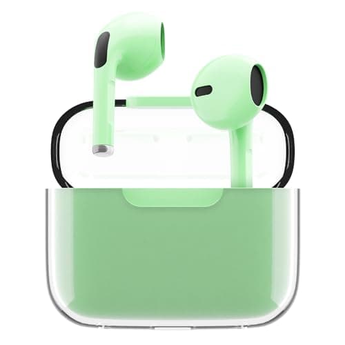 Image of Juice Wireless Earphones, Pick 'N' Mix Bluetooth Earbuds with Earphones Wireless Charging Case & USB C Cable. Touch Control Earpods with 10m Bluetooth Range & 20 Hours Playback (Green)