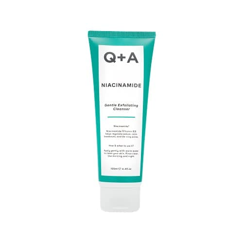 Image of Q+A Niacinamide Gentle Exfoliating Face Cleanser (125ml), Face Scrub, Exfoliating Face Wash with Jojoba Esters and Prebiotics, Cleanses While Calming Sensitivity and Blemish-Prone Skin, Fragrance Free