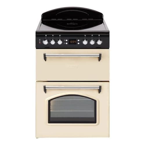 Image of Leisure CLB60ECC 60cm Double Oven Electric Range Cooker – Cream, Multifunction Main Oven, Conventional Top Oven & Grill, Ceramic Hob, LED Timer, A Rated Efficiency, Stylish Traditional Design