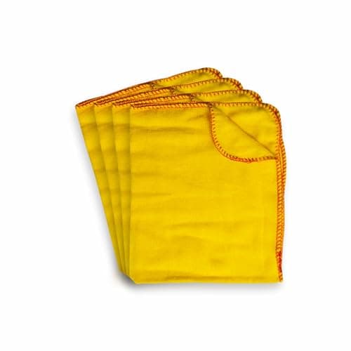 Image of HIFSA Yellow Dusters Cotton Cleaning Cloth Heavy Duty Kitchen Dusting Cloth Multi-Surface Reusable Washable Dusting Cloth Lint Free Thick & Soft For Window TV Kids Table Glass Kitchen (Pack of 10)