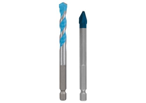 Image of Bosch 2x EXPERT HEX-9 Hard Ceramic and Multi Construction Drill Bit Set (for Hard tiles, Soft tiles, Ø 8,0, 8,0 mm, Professional Accessory Impact Drill/Driver, Rotary Drill/Drivers)