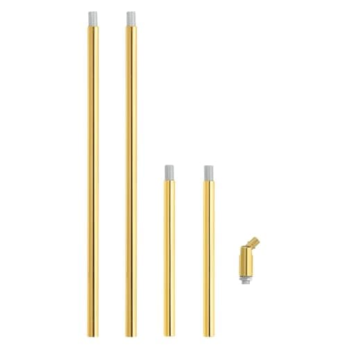 Image of PATIKIL Threaded Extension Rod,4 Set 6" and 12" M10 x 1mm Fine Thread Lamp Pipe with Lamp Pipe Nipple,Sloped Ceiling Adapter for Pendant Light Island Lighting Chandelier Stems,Gold