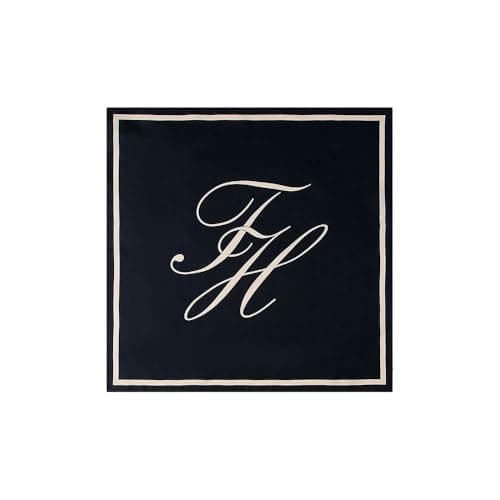 Image of Tommy Hilfiger Women's TOMMY SCRIPT SILK SCARF AW0AW18223 Light Scarf, BLUE, One Size