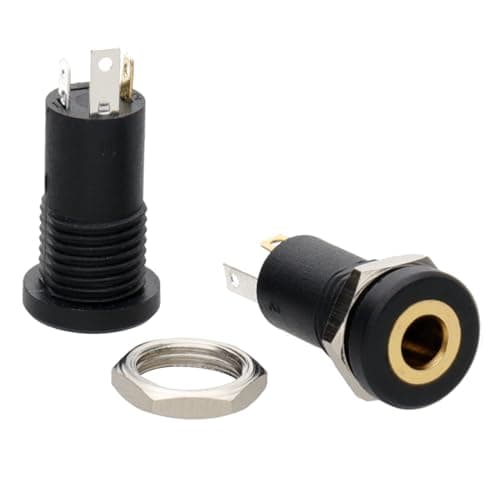 Image of kenable 3.5mm Aux Stereo Gold Socket Input Panel Mount Audio Solder Adapter [2 Pack]