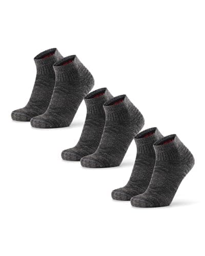 Image of DANISH ENDURANCE Merino Wool Low Cut Hiking Socks with Lightweight Cushioning, for Men & Women, Unisex, 3 Pack, Grey, 3-5