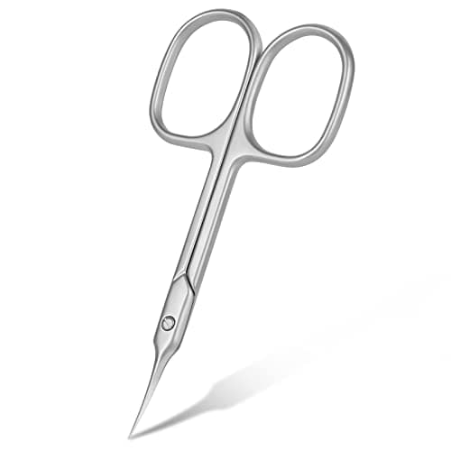 Image of URAQT Nail Scissors, Professional Stainless Steel Curved Cuticle Sharp Dead Skin Scissors Manicure Pointed Beauty for Trimming Eyebrows, Nose Hair, Finger & Toe Care (C-QX-LQJSPJ210918-FBA)