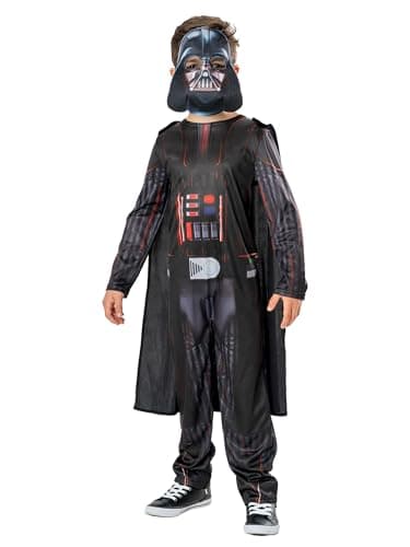 Image of Rubies 3013527-8 Darth Vader Child Costume Kids Fancy Dress, Boys, Black, 7-8 Years Halloween