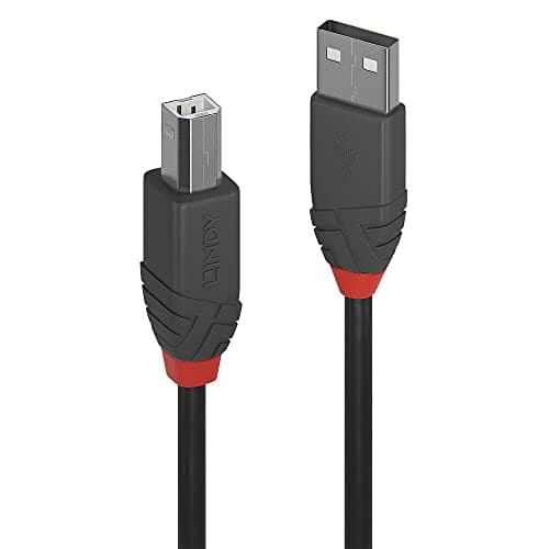 Image of Lindy 10m USB 2.0 Printer Cable, USB-A to USB-B Cable ,Scanner and Printer cable for HP, Canon, Dell, Epson, Brother, Electric Piano, Anthra line