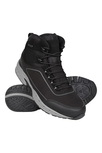 Image of Mountain Warehouse Ramble Mens Softshell Boots - Waterproof Upper Walking Shoes, Mesh Lining, EVA Cushion Hiking Boots, High traction outsole - For Spring Summer & Outdoors Charcoal Adult Shoe Size 7
