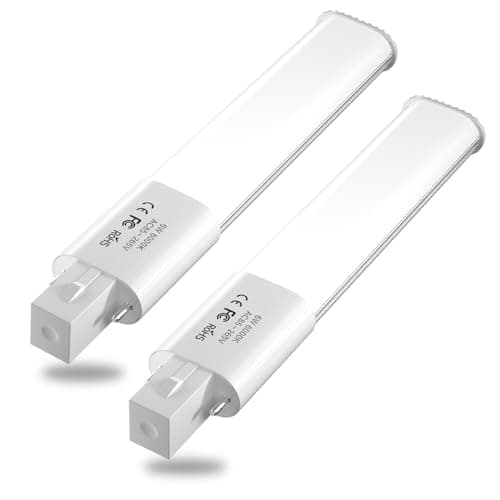 Image of Bonlux 2-Pack 6W LED PL Retrofit Lamp G23 2-Pin Base 13W CFL/Compact Fluorescent Lamp Replacement 180 Degree Beam Angle LED PL Horizontal Recessed G23 Bulb Cold White 6000K