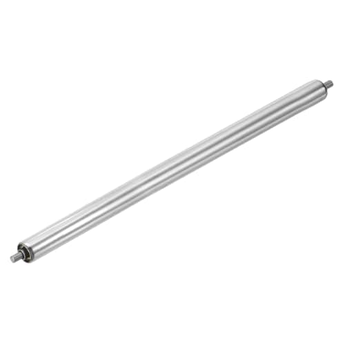 Image of sourcing map Stainless Steel Conveyor Roller 25mm Diameter 600mm Length Gravity Transmission Replacement Part Galvanized End (Silver)