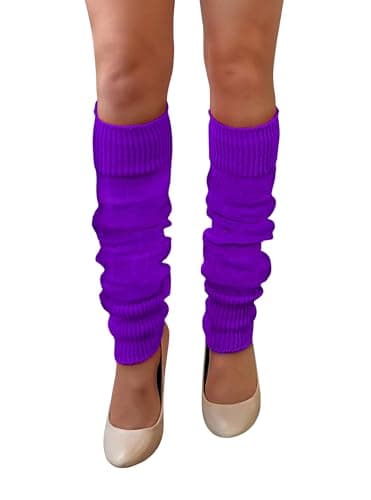 Image of NuJake Leg Warmers In Assorted Colours 1980s Luxurious Girls Cosplay Legwarmer (Purple)