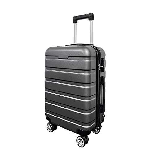 Image of Panana 20/24/28" Modern Design Hard Shell Cabin ABS Suitcase 4 Wheel Luggage Trolley Case Lightweight (Silver-Grey, 20" Small)