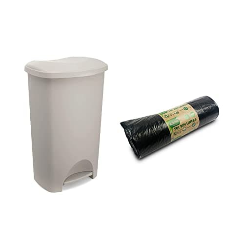 Image of Addis Everyday Family Pedal Bin, 50 Litre, Mushroom + 20x Liners