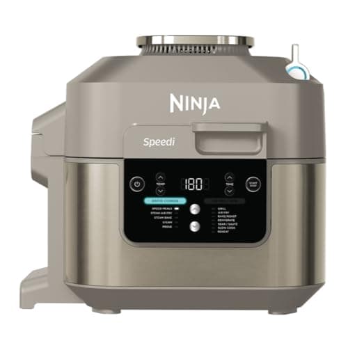 Image of Ninja Speedi 12-in-1 Multi-Cooker, Air Fryer and Slow Cooker, 5.7L Cooking Pot, Meals for 4 in Minutes, Air Fry, Steam, Grill, Bake, Roast, Sear, Slow Cook and More, Stone Gold ON500UKSTGD