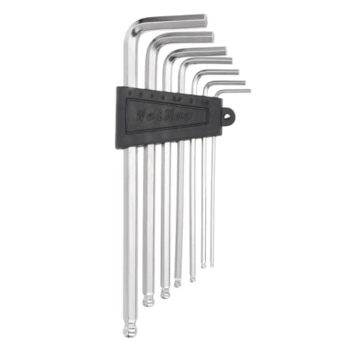 Image of sourcing map 7pcs Ball End Hex Key Wrench Set 1.5/2/2.5/3/4/5/6mm 45# Steel L-Shape Hexagon Metric Wrenches Repairing Tool for Home DIY Bike Motorcycle Repair