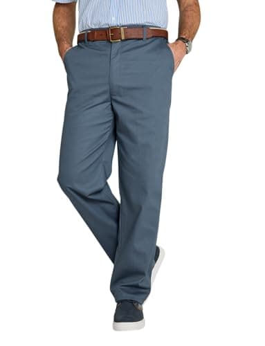 Image of Chums Men's Cotton Chino Trouser - Durable and Practical Elasticated Waist Stretch Fabric Pants with Stain and Water-Resistance Airforce 34W / 31L